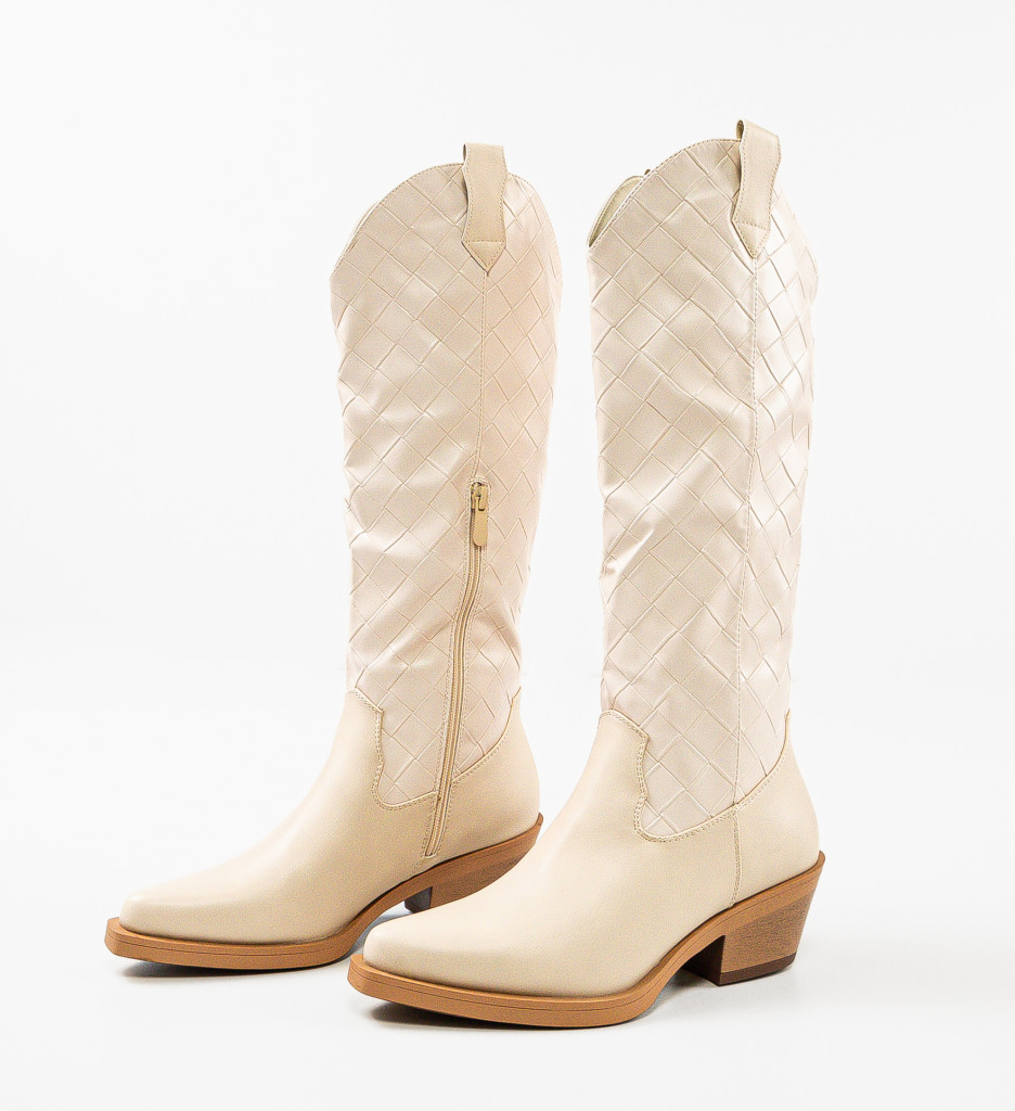 Cizme Hickm Bej Elegante | Confort și Stil - imagine 5