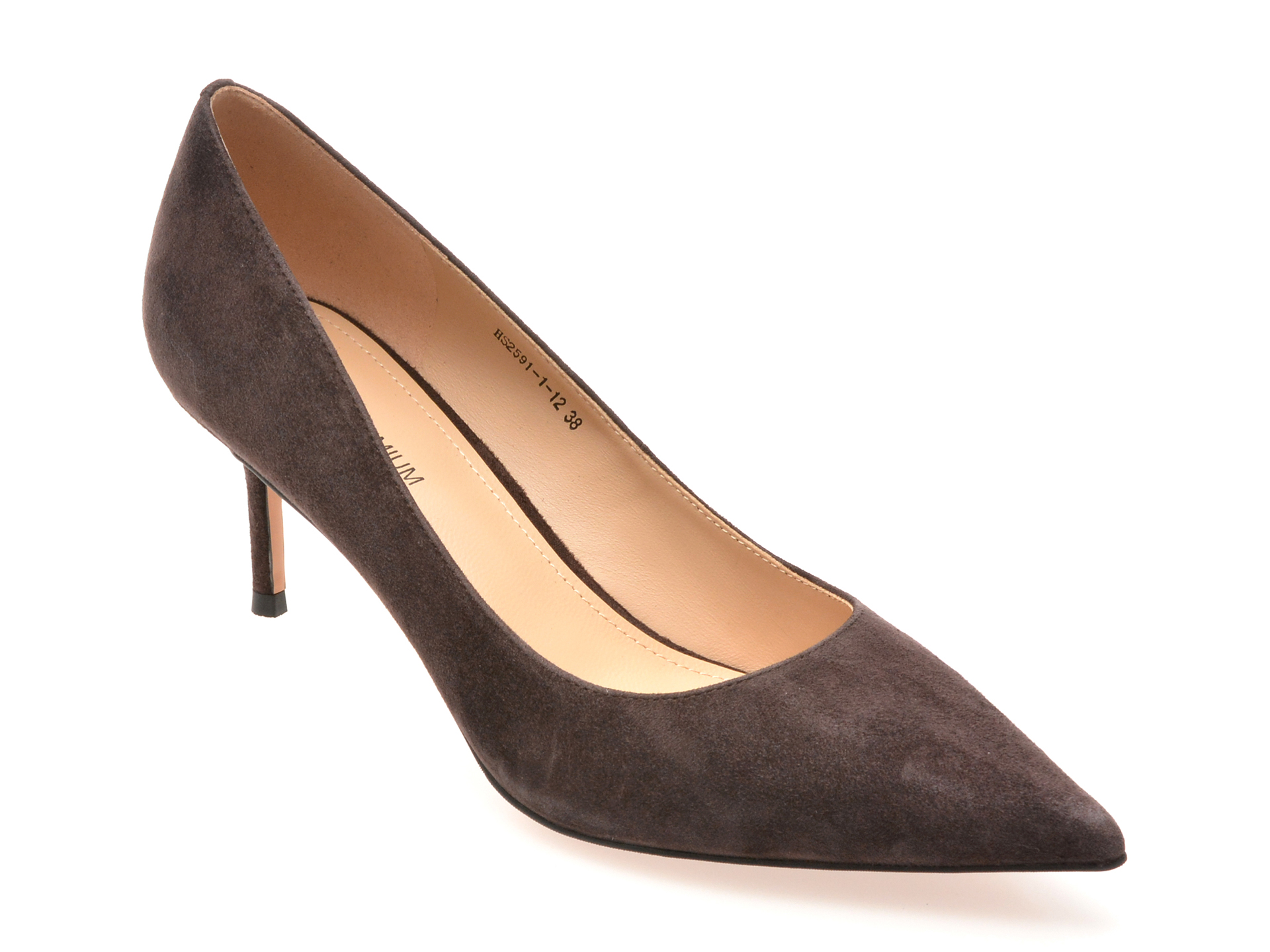 Pantofi EPICA PREMIUM gri piele intoarsa eleganti
