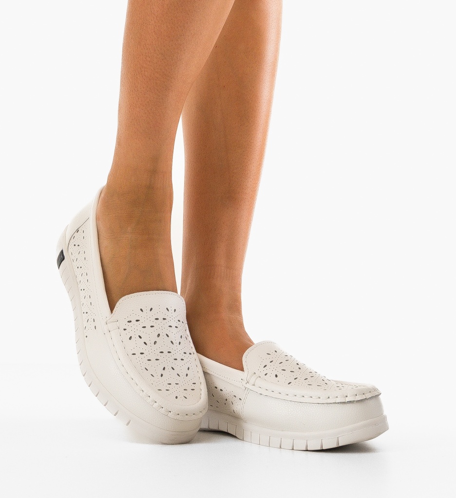 Espadrile Dama Skrell Albe | Confort Vară