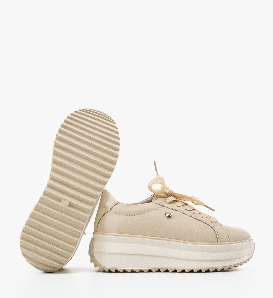 Sneakers Dama Arioami Bej - Confort Sport - imagine 5
