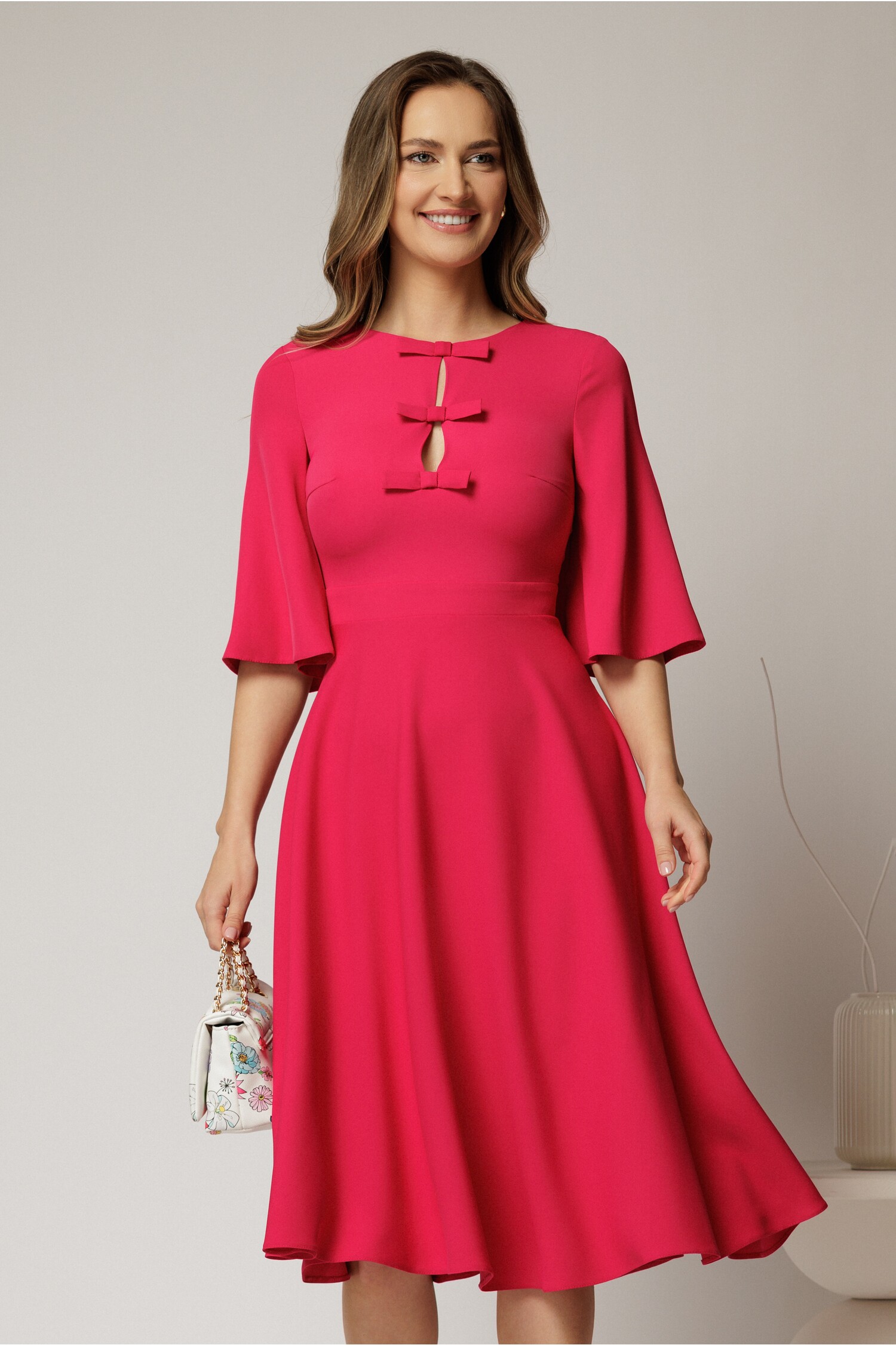 Rochie DY Fashion Midi Fucsia Eleganta