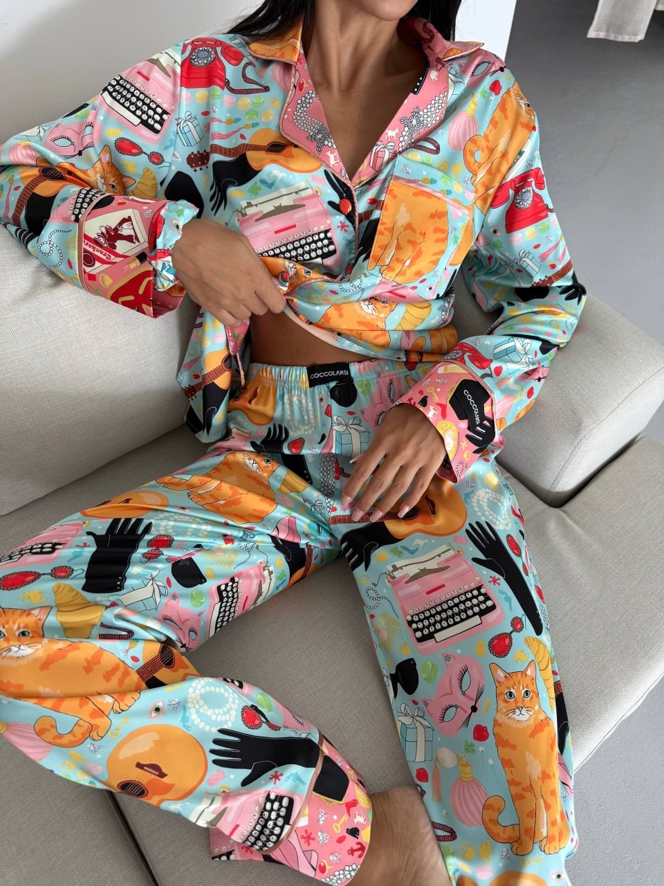 Set Pijama Dama 2 Bucati Delis, Multicolor