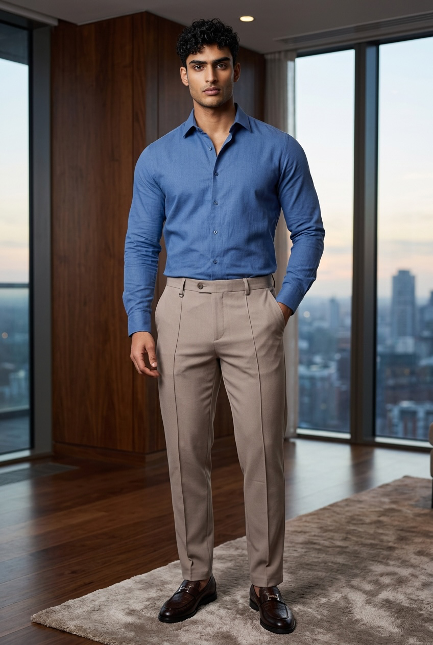 Pantaloni barbati casual  bej  PREMIUM  13510  G2-2