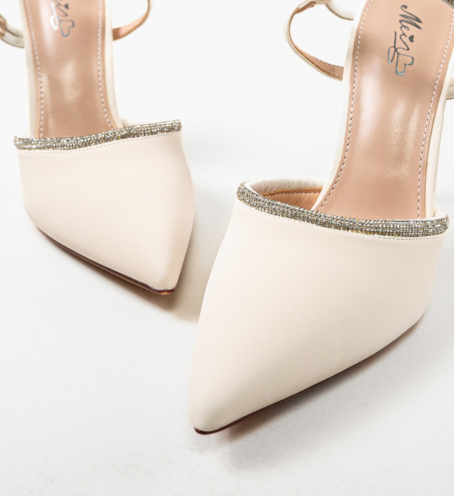 Pantofi Ealhs Bej cu toc elegant - Comandă acum! - imagine 6