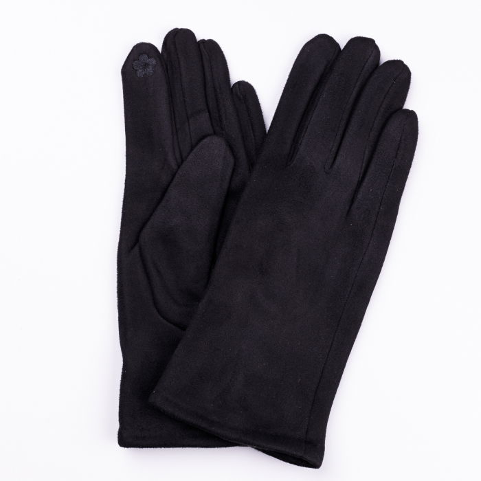 Mănusi Dama Negre Catifelate Shopika - Touchscreen
