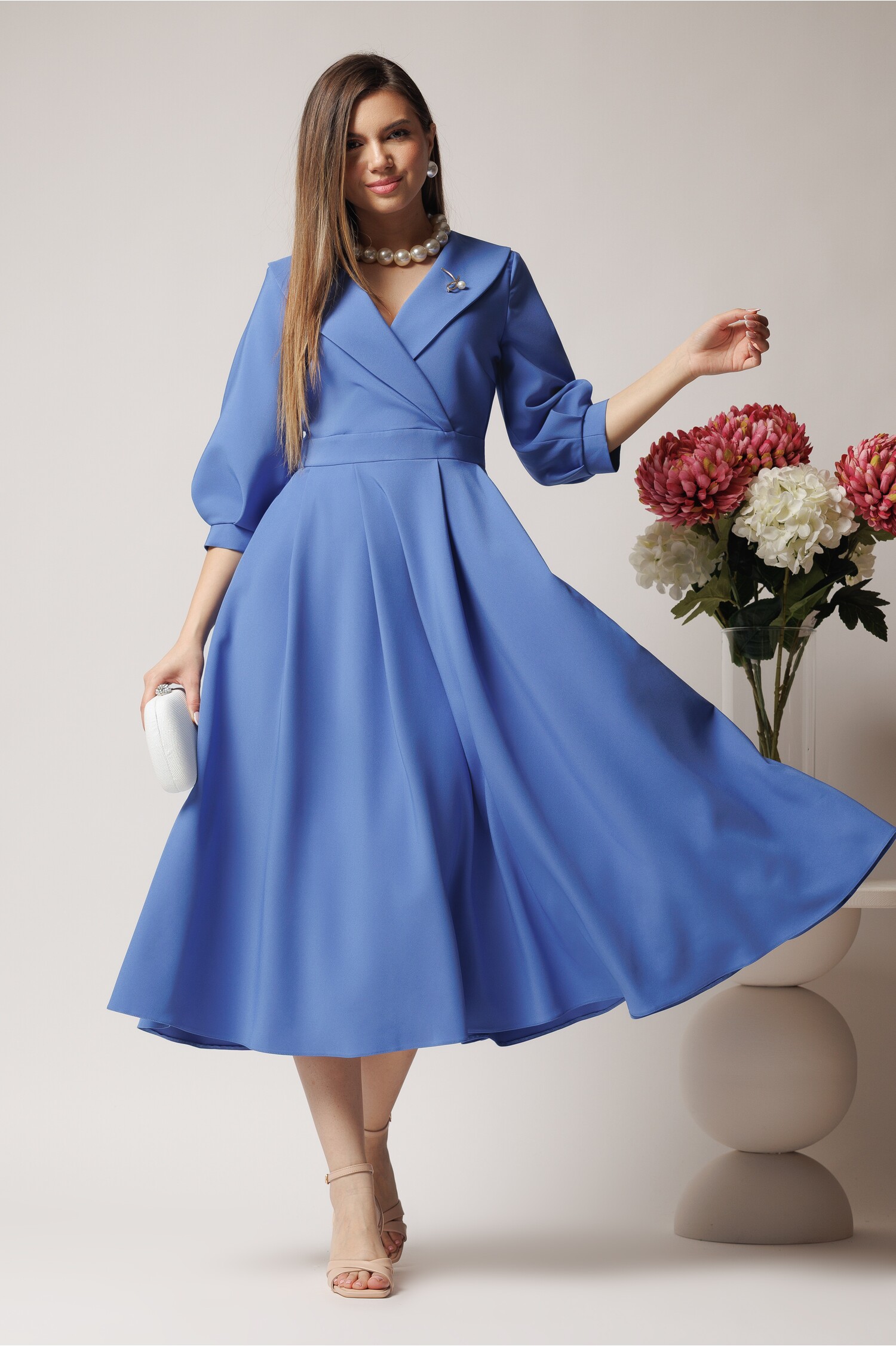 Rochie Office Stofa Bleu LaDonna Eleganta