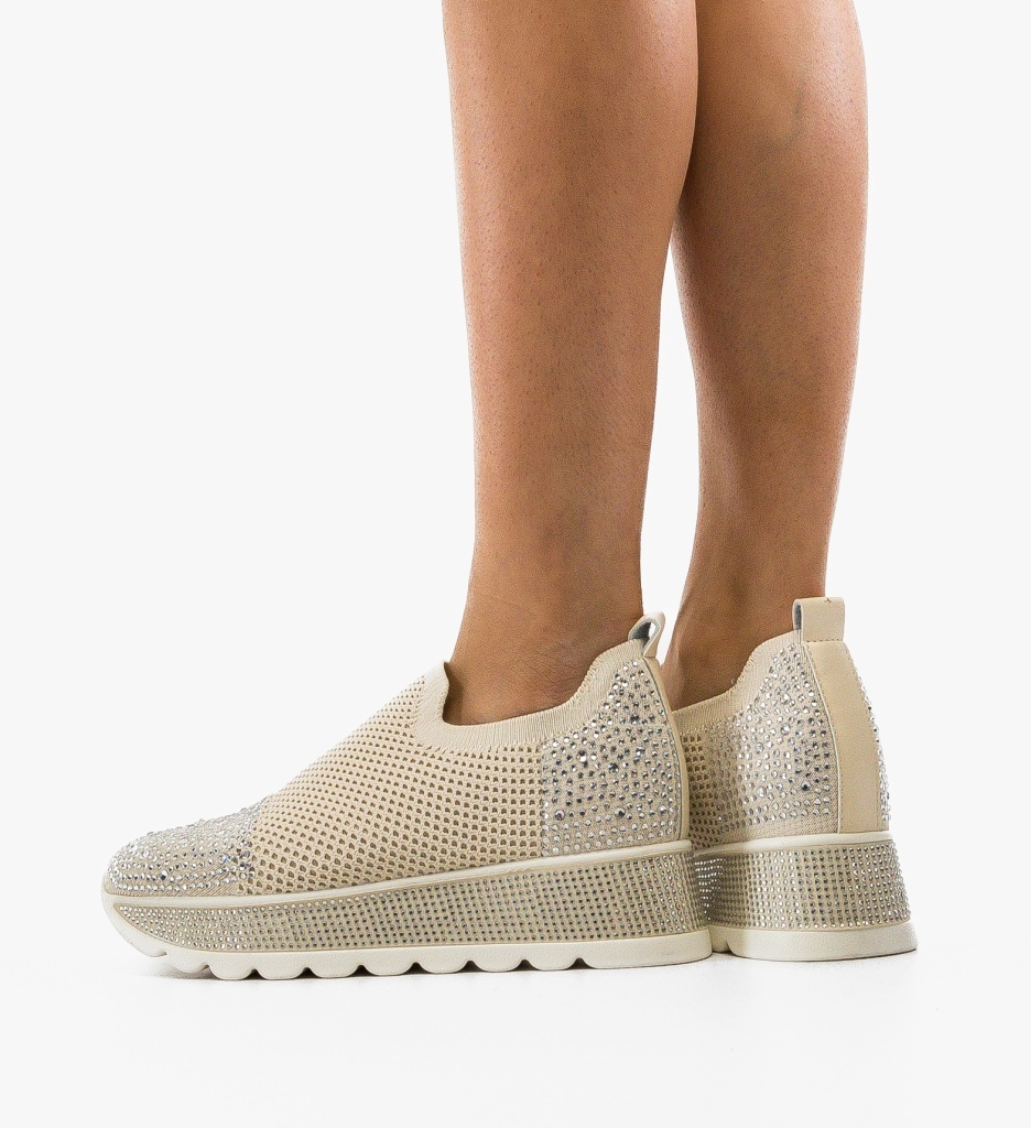 Pantofi Casual Sportif Bej - Confort Stilat - imagine 2
