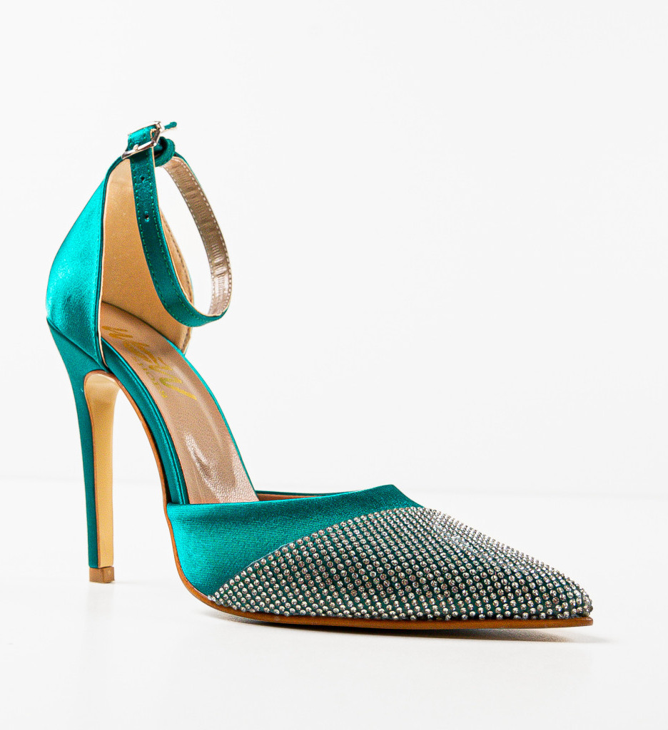 Pantofi Katar Verzi cu Toc Eleganți - imagine 6