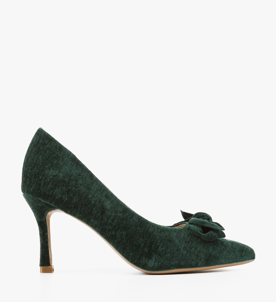 Pantofi Vynel Verzi cu Toc Elegant - imagine 4