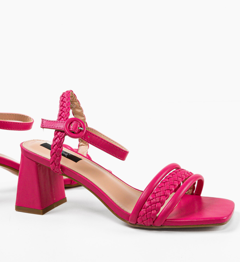 Sandale cu Toc Fuchsia Anna | Stil Refined - imagine 7
