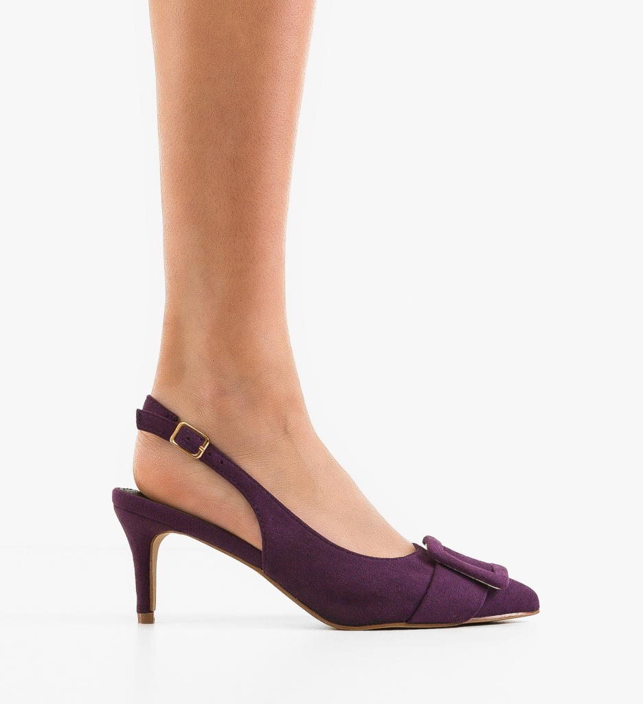 Pantofi Luleo Mov cu Toc Eleganți - imagine 8