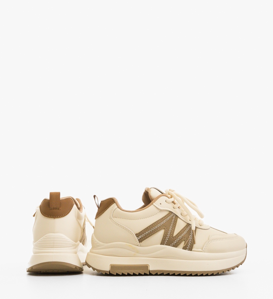 Sneakers Dama Zuhra Bej - Confort & Stil - imagine 2