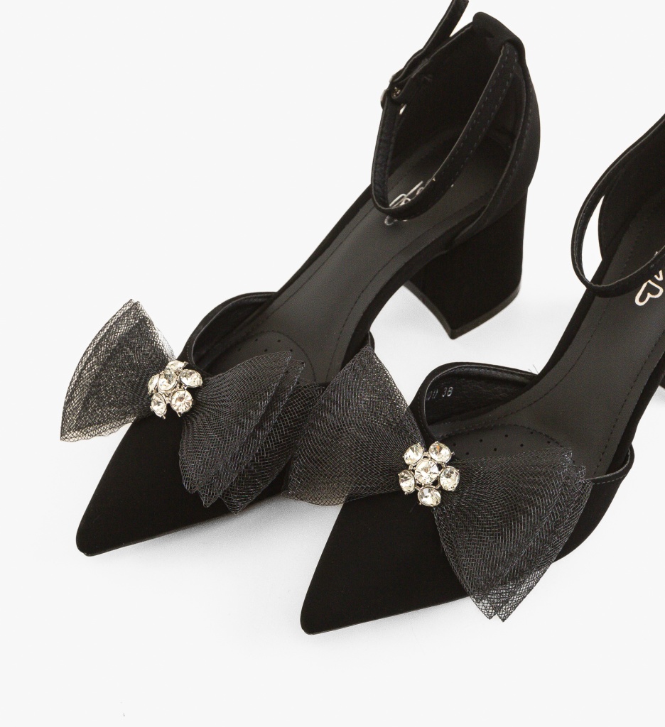 Pantofi Toc Grandejira Negri Eleganți - imagine 3