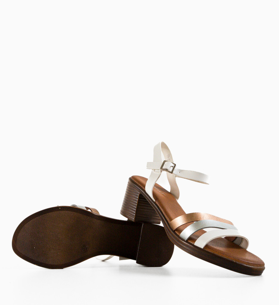 Sandale Fiore Albe cu Toc Elegant - Stil Feminin - imagine 7