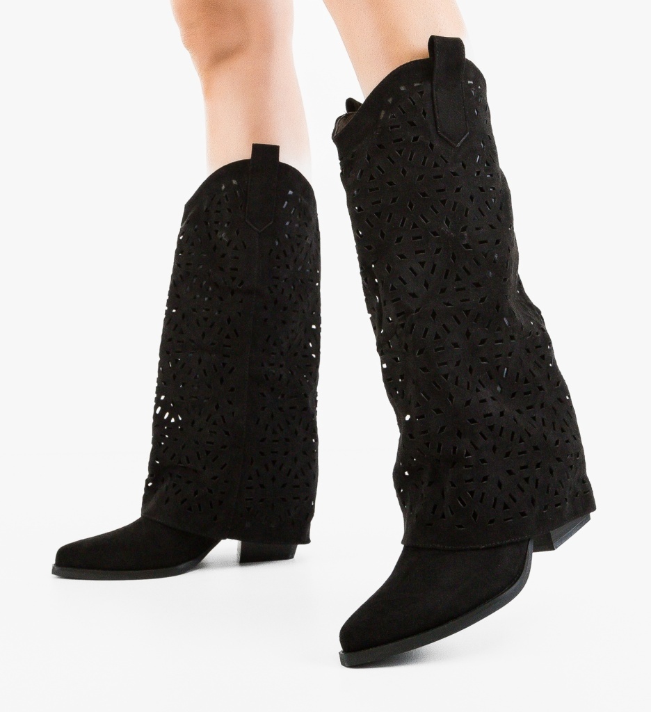 Cizme Dama Herte Negre | Eleganță și Confort - imagine 2