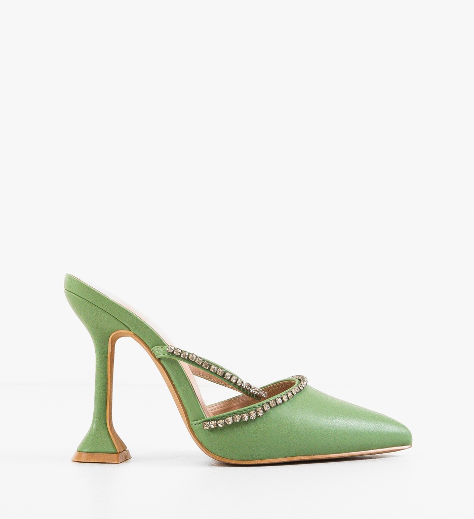 Pantofi Leslie Verzi cu Toc Eleganți - imagine 6
