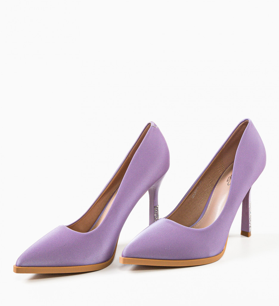 Pantofi Sadeas Mov cu Toc Elegant - imagine 7