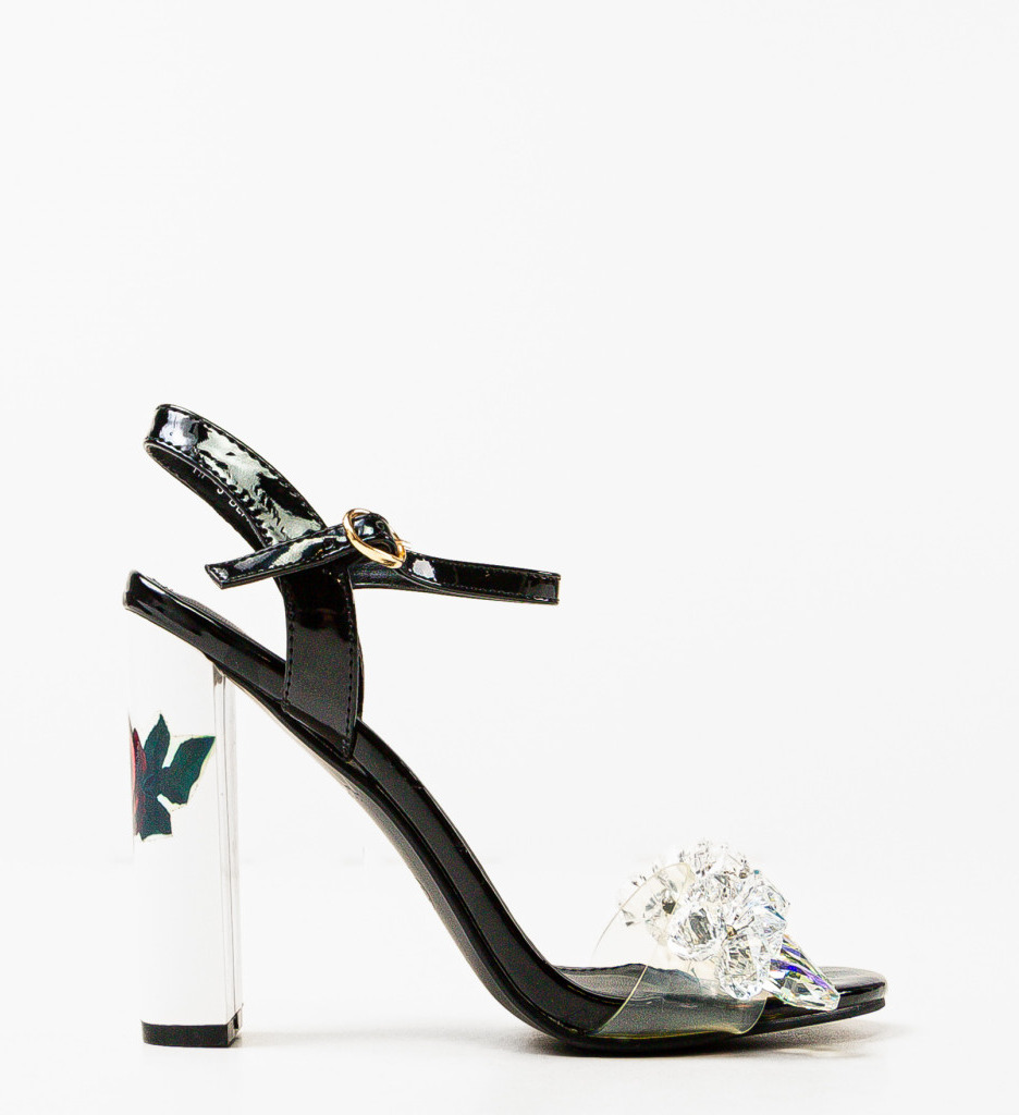 Sandale cu Toc Neelima Negre - Eleganță Absolută - imagine 4