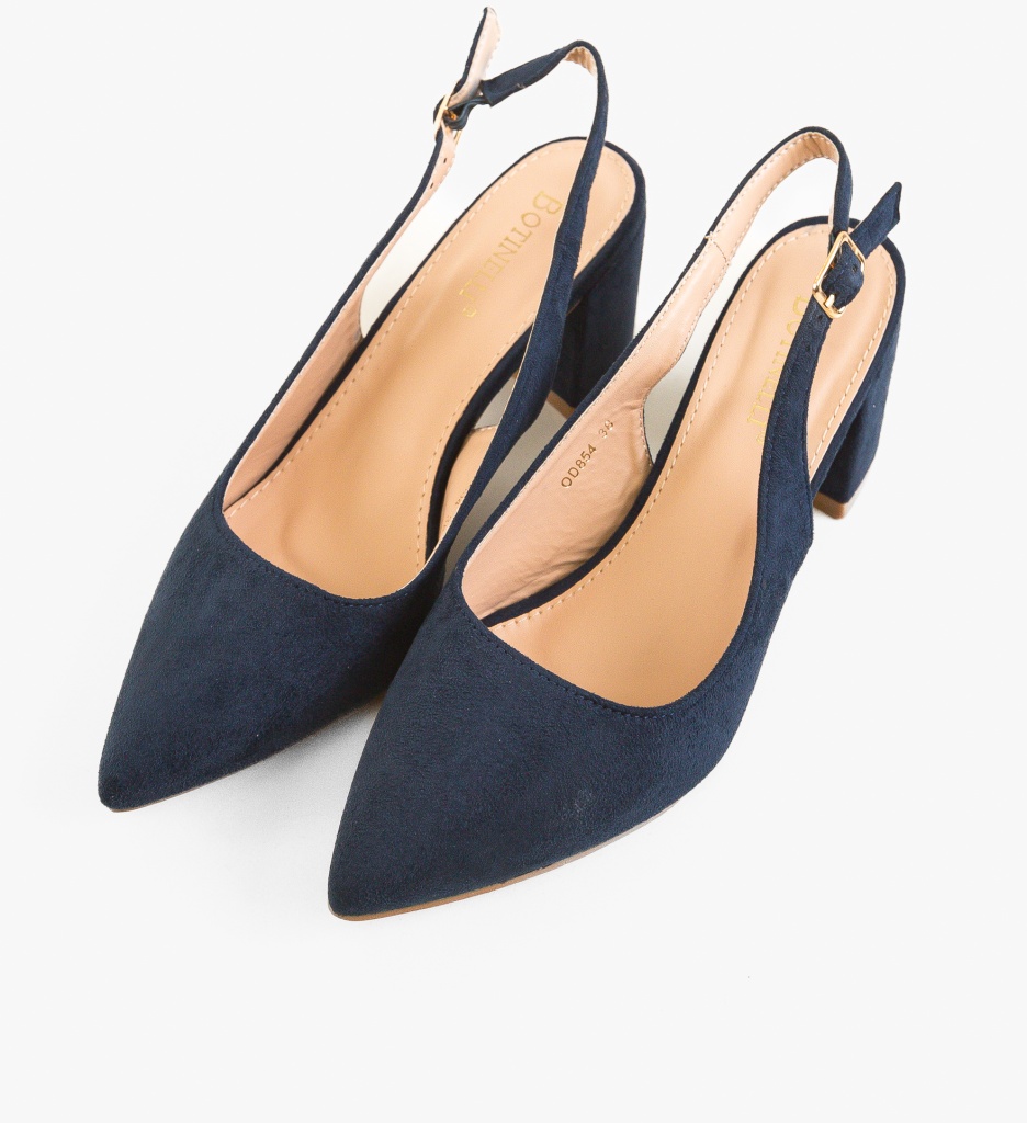 Pantofi cu Toc Gally Bleumarin | Eleganță - imagine 7