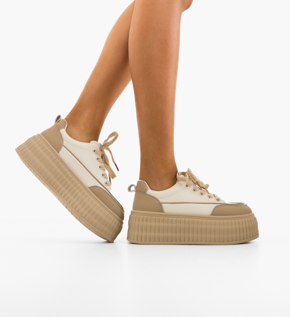 Sneakers Staty Bej - Confort și Stil Feminin