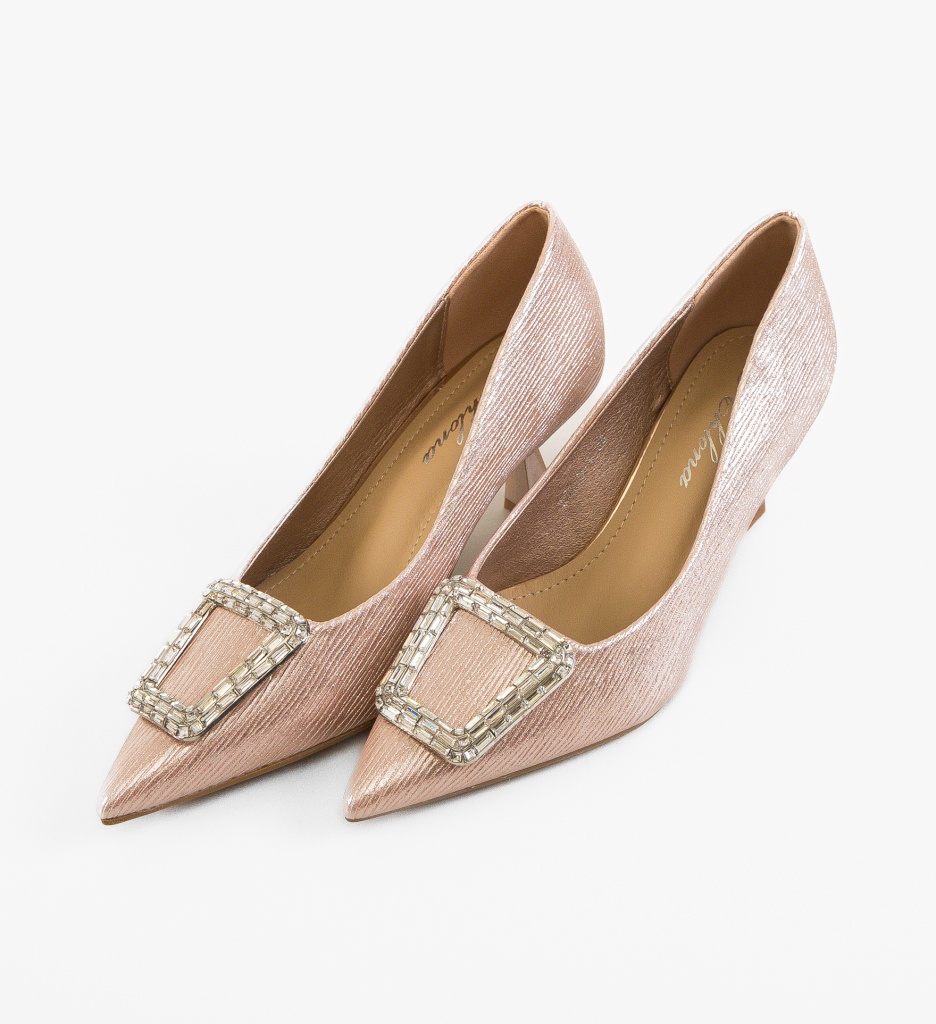 Pantofi cu Toc Chipili Aurii - Eleganță și Stil - imagine 5