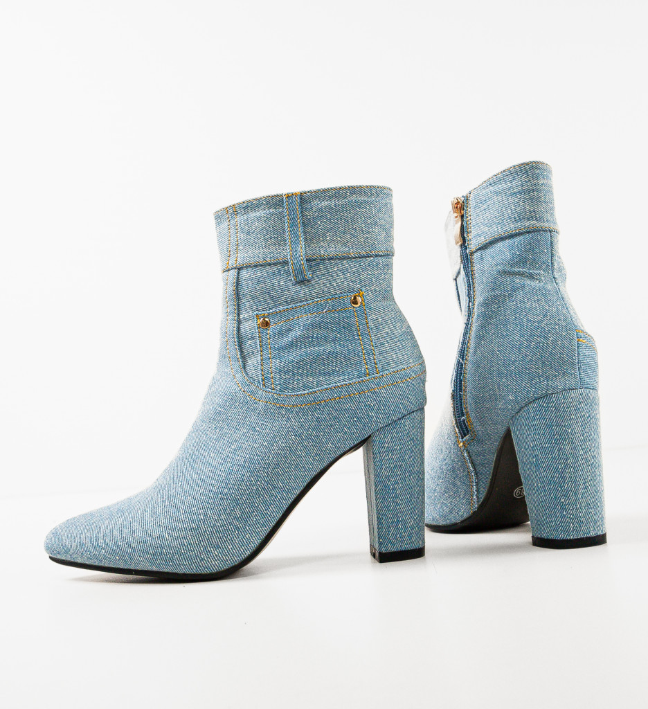 Botine Dama Jean Albastre - Stil Casual Modern - imagine 5