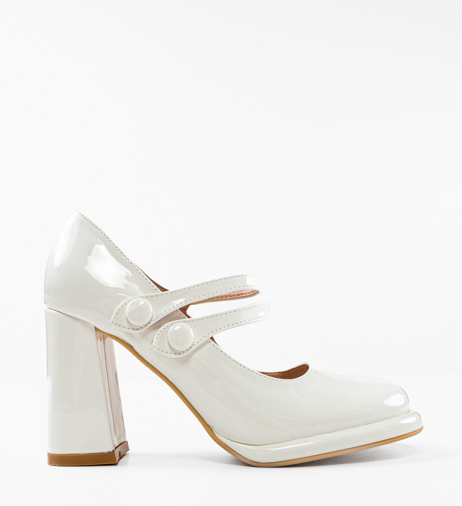Pantofi Vintage Albi Eleganți - Stil Clasic Atemporal
