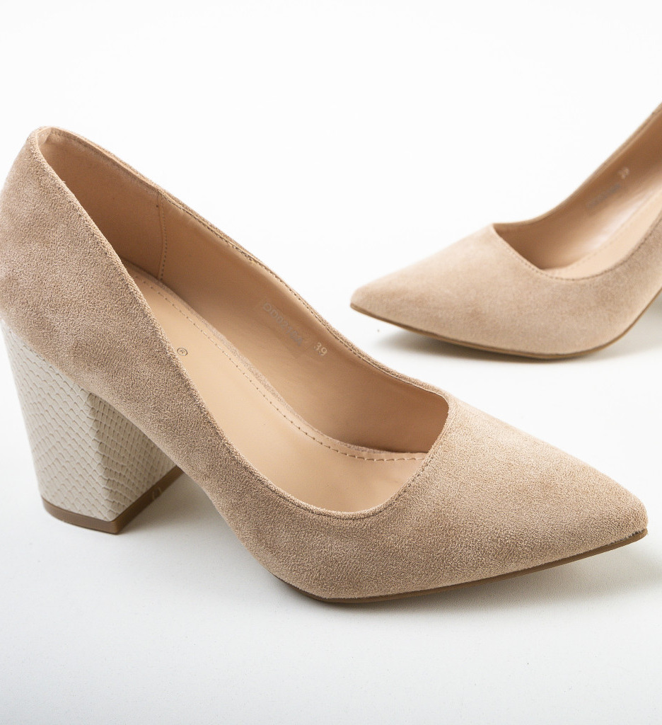 Pantofi Codillan Bej Eleganți cu Toc - imagine 8