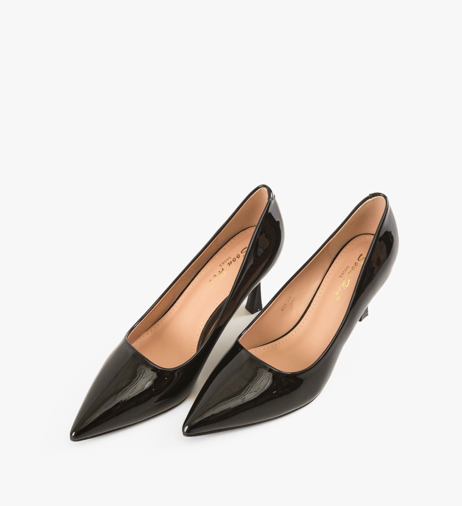 Pantofi Dover Negri Eleganți cu Toc - imagine 5