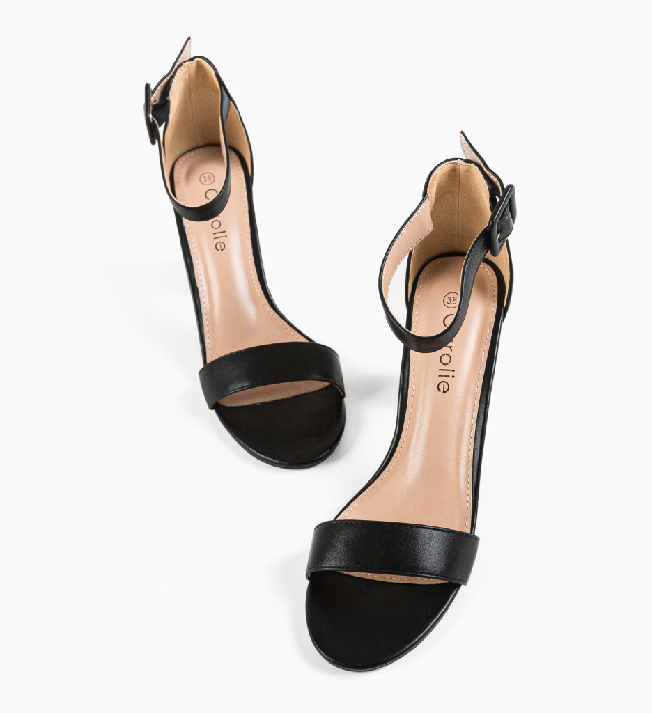 Sandale cu toc Fields Negre | Eleganță și Stil - imagine 6