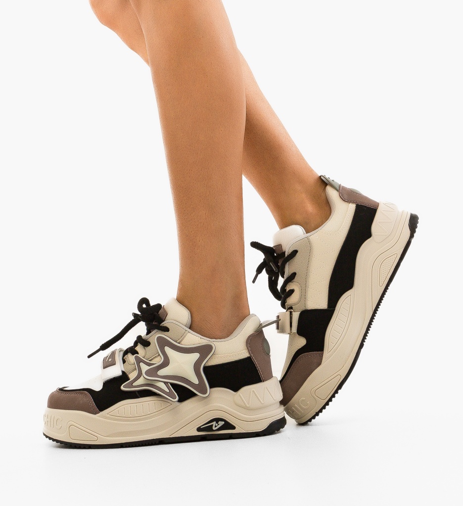 Sneakers Dama Jyothi Bej - Confort și Stil Modern - imagine 2