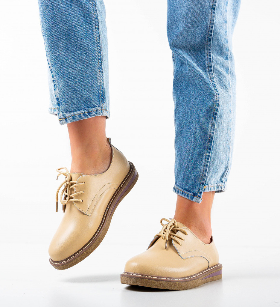 Pantofi Casual Doria Bej - Confort și Stil