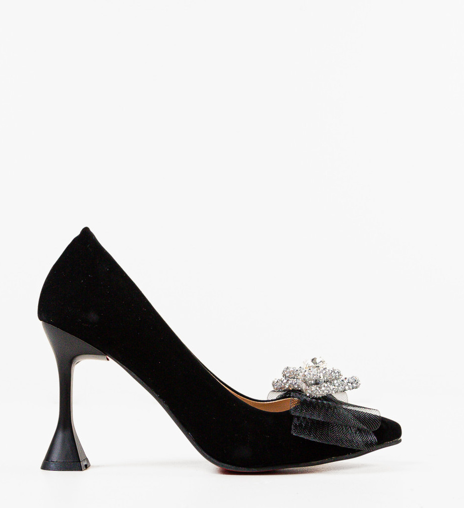 Pantofi Dydyan Negri Eleganți cu Toc - imagine 4