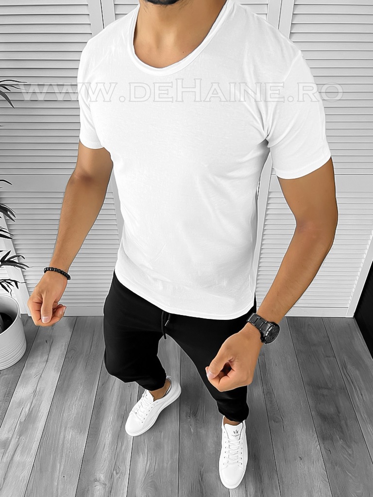 Tricou barbati slim fit alb ZR CU MIC DEFECT DEF 9935   O3-6.1
