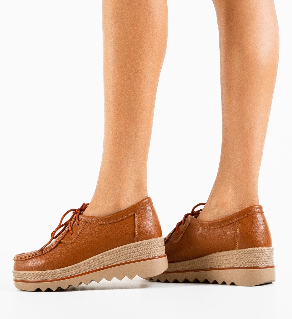 Pantofi Casual Dama Sag Camel - Confort Stilat - imagine 3