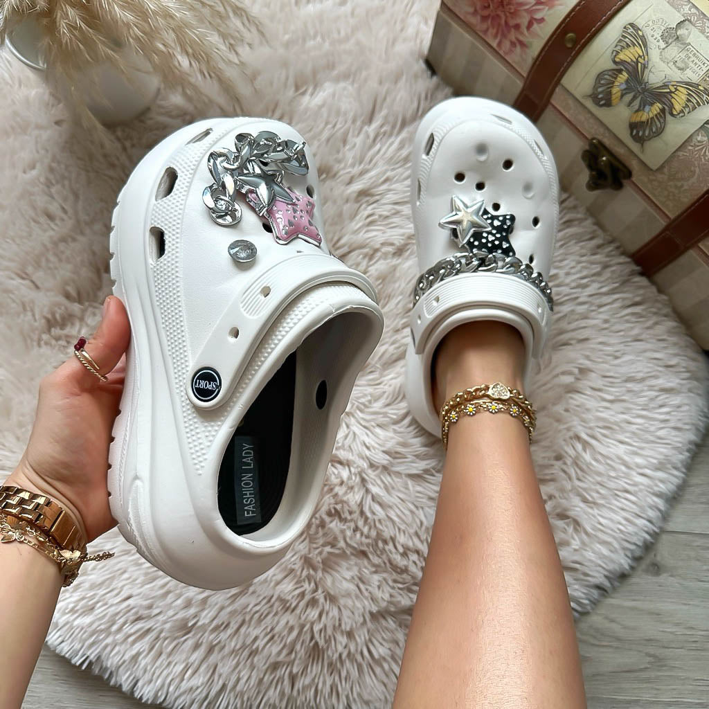 Saboti Dama Albi | Confort Suplimentar cu Talpa EVA