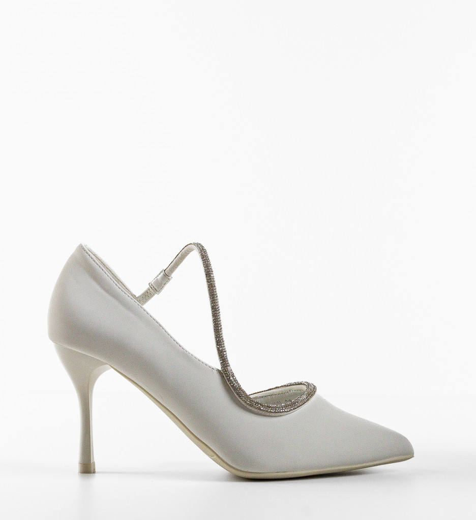 Pantofi dama Refe Albi cu Toc Eleganți - imagine 2