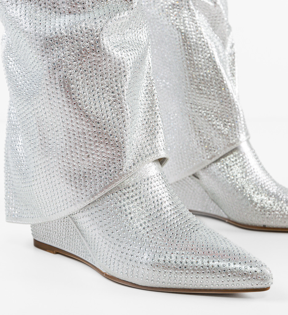 Cizme Dama Murcatto Argintii | Eleganță Remarcabilă - imagine 3