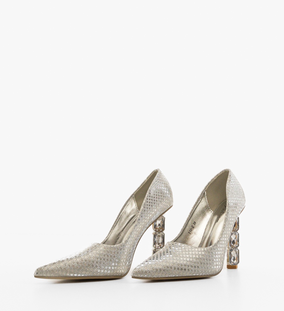 Pantofi Dama Argintii Eleganți Kagiso - imagine 5