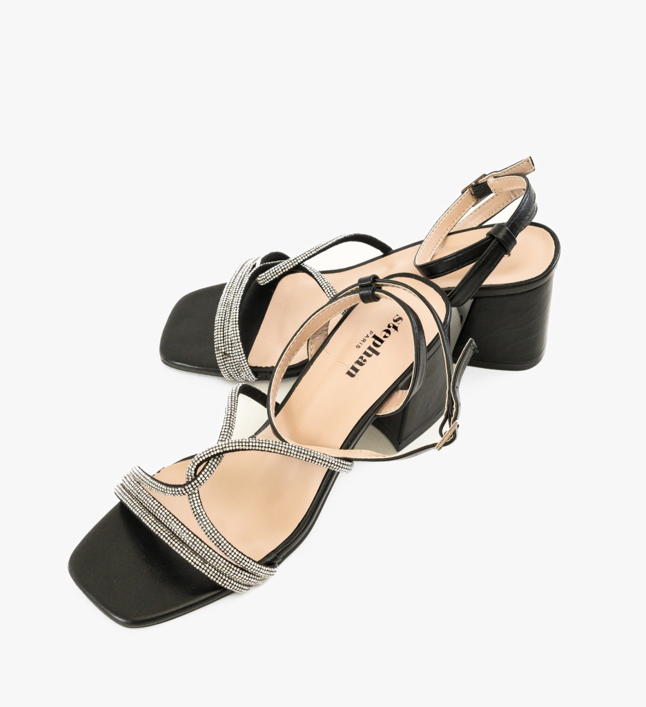 Sandale cu Toc Aidan Negre - Eleganță Asigurată - imagine 3
