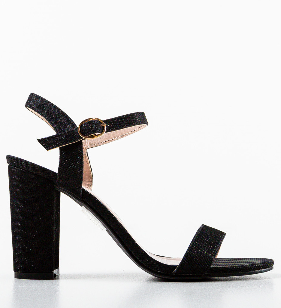 Sandale cu Toc Konas Negre | Eleganță Asigurată - imagine 4