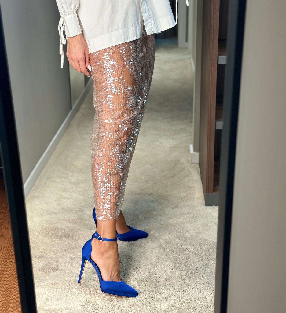 Pantofi dama Nikolov Albastri cu Toc Eleganți - imagine 6