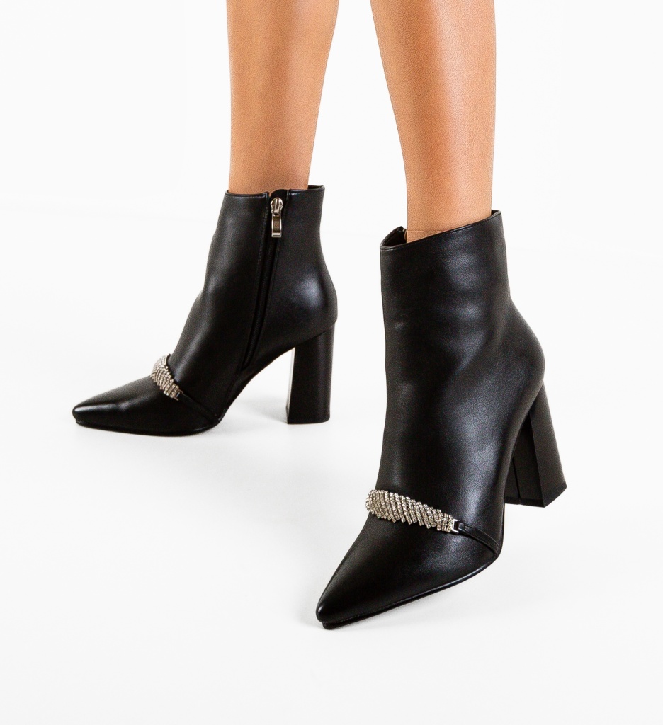 Botine Dama Schoorel Negre Elegante - imagine 4