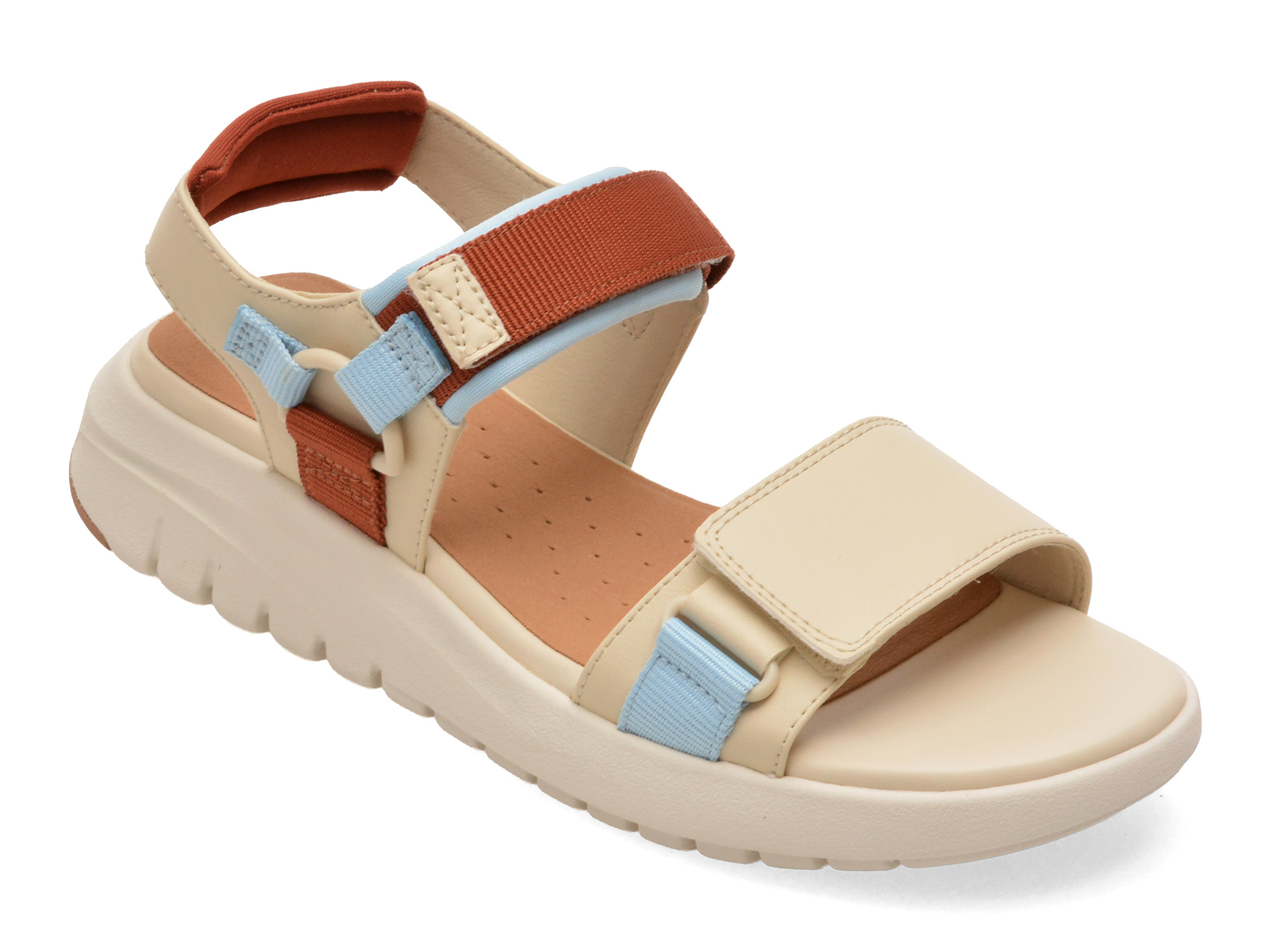 Sandale GEOX D65BSC bej piele ecologica