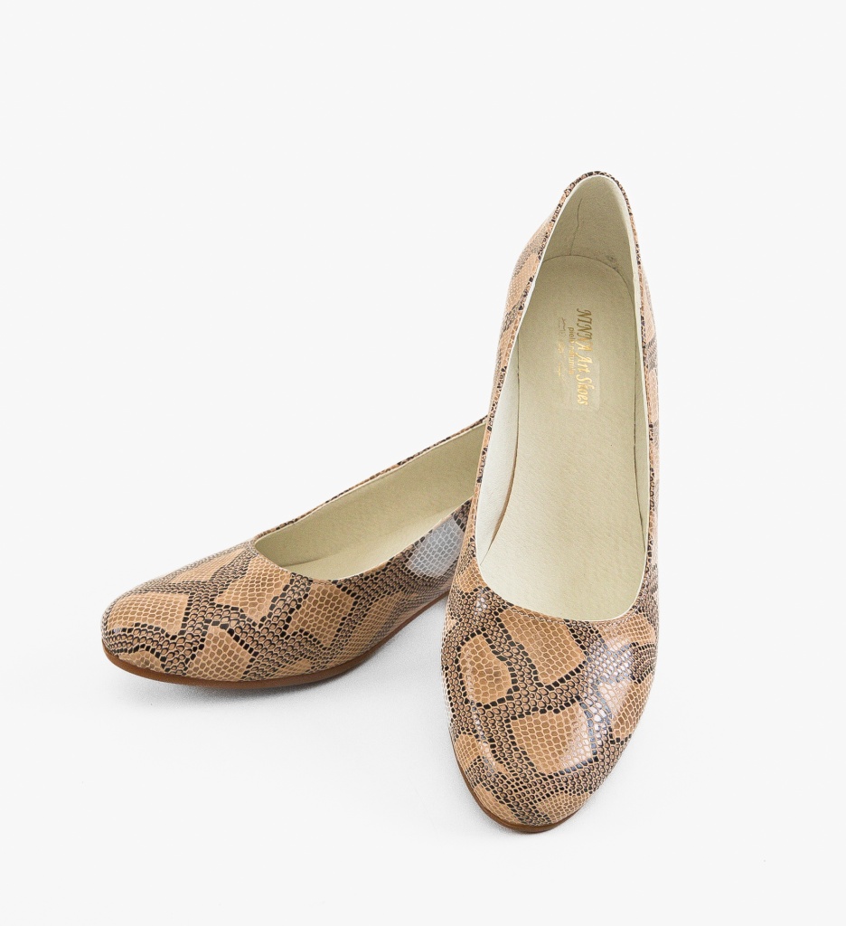 Pantofi dama Vegge Print cu toc elegant - imagine 6