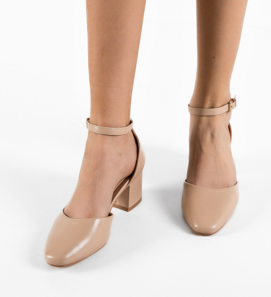 Pantofi Vixim Nude cu Toc Eleganți - imagine 4