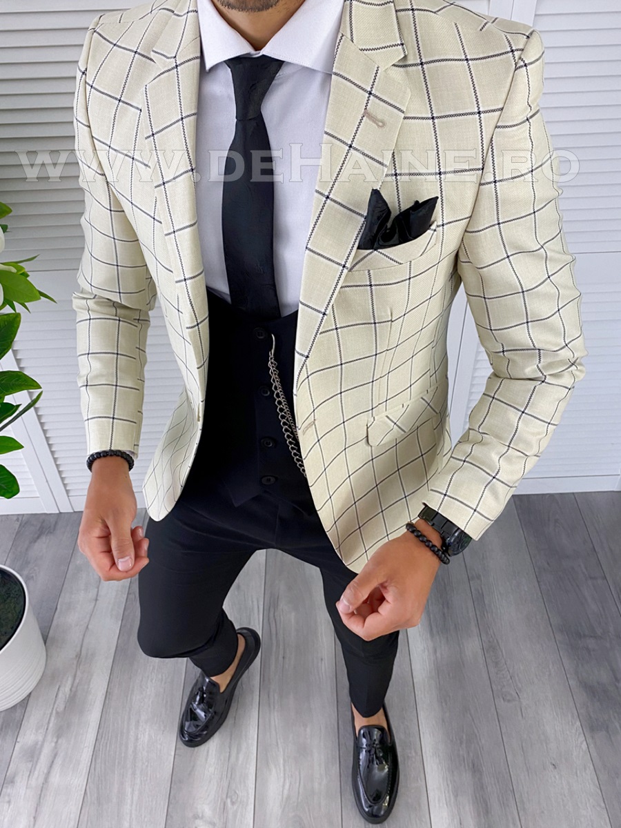 Sacou Barbati Carouri Slim Fit Elegant