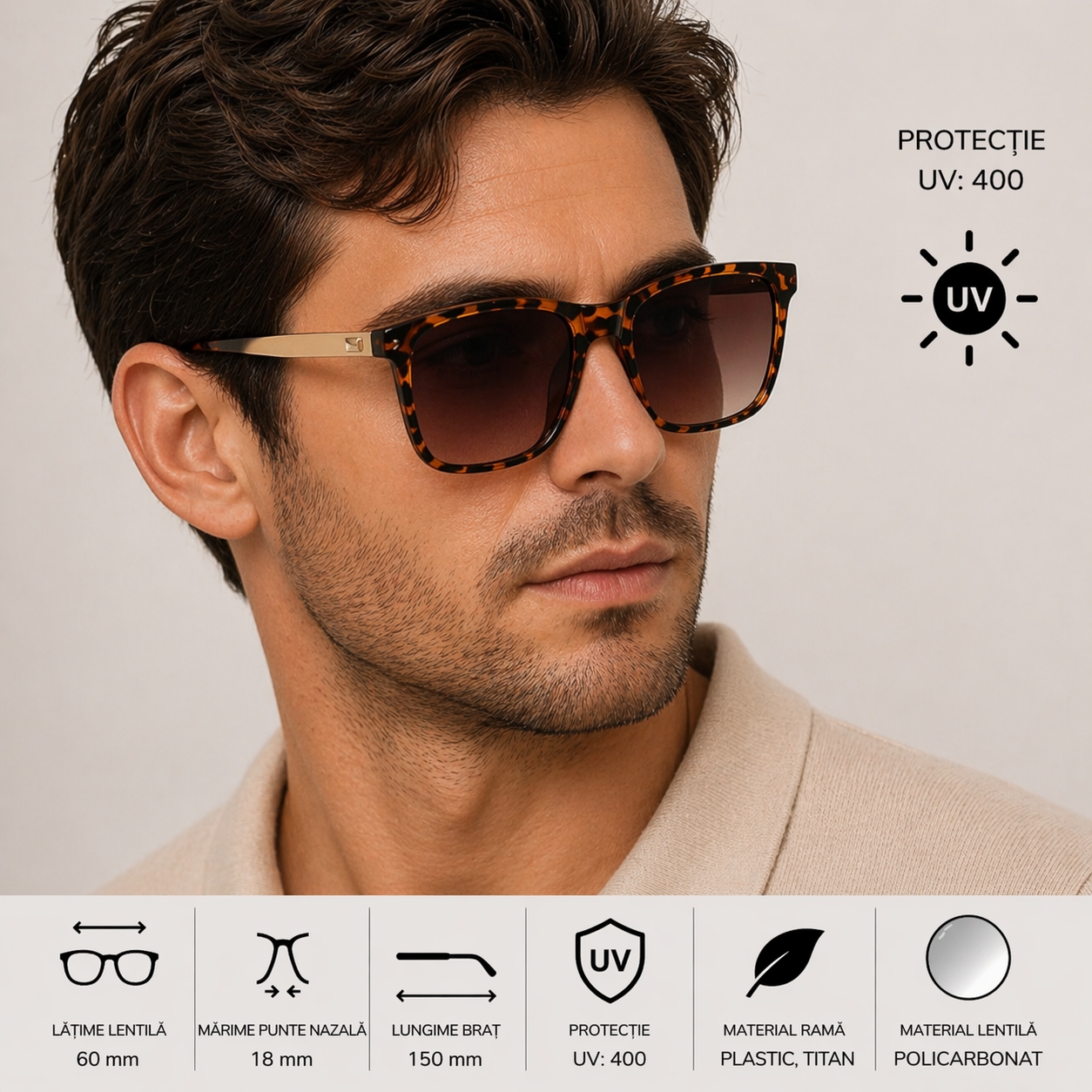 Ochelari Picadili Leopard cu Protecție UV400 - imagine 4