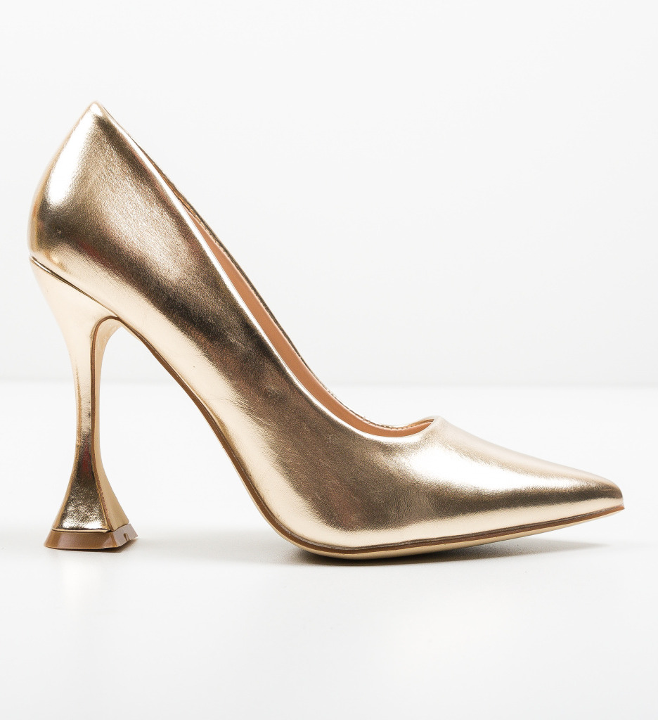Pantofi Lena Aurii cu Toc - Eleganță și Stil - imagine 5