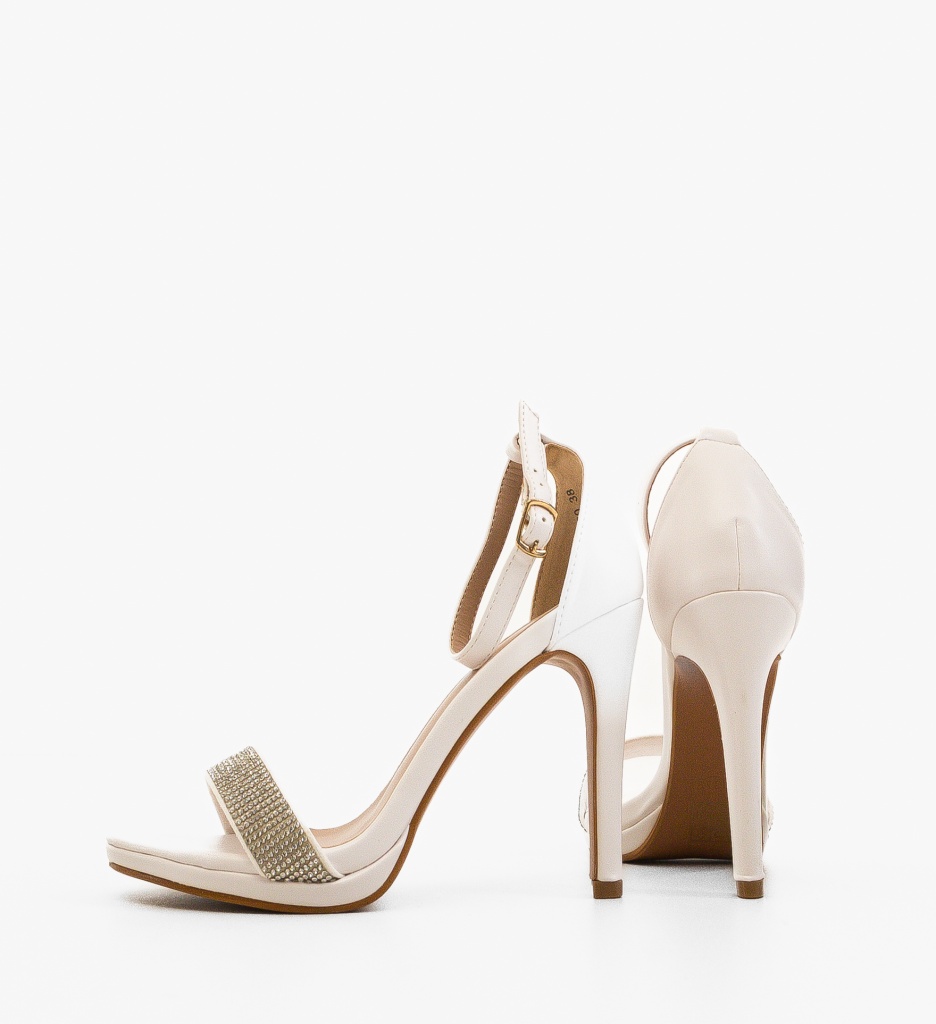 Sandale cu Toc Susie Albe | Eleganță Maximă - imagine 2